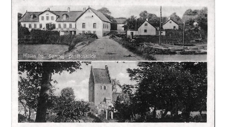 s/h billede af gammelt historisk hus